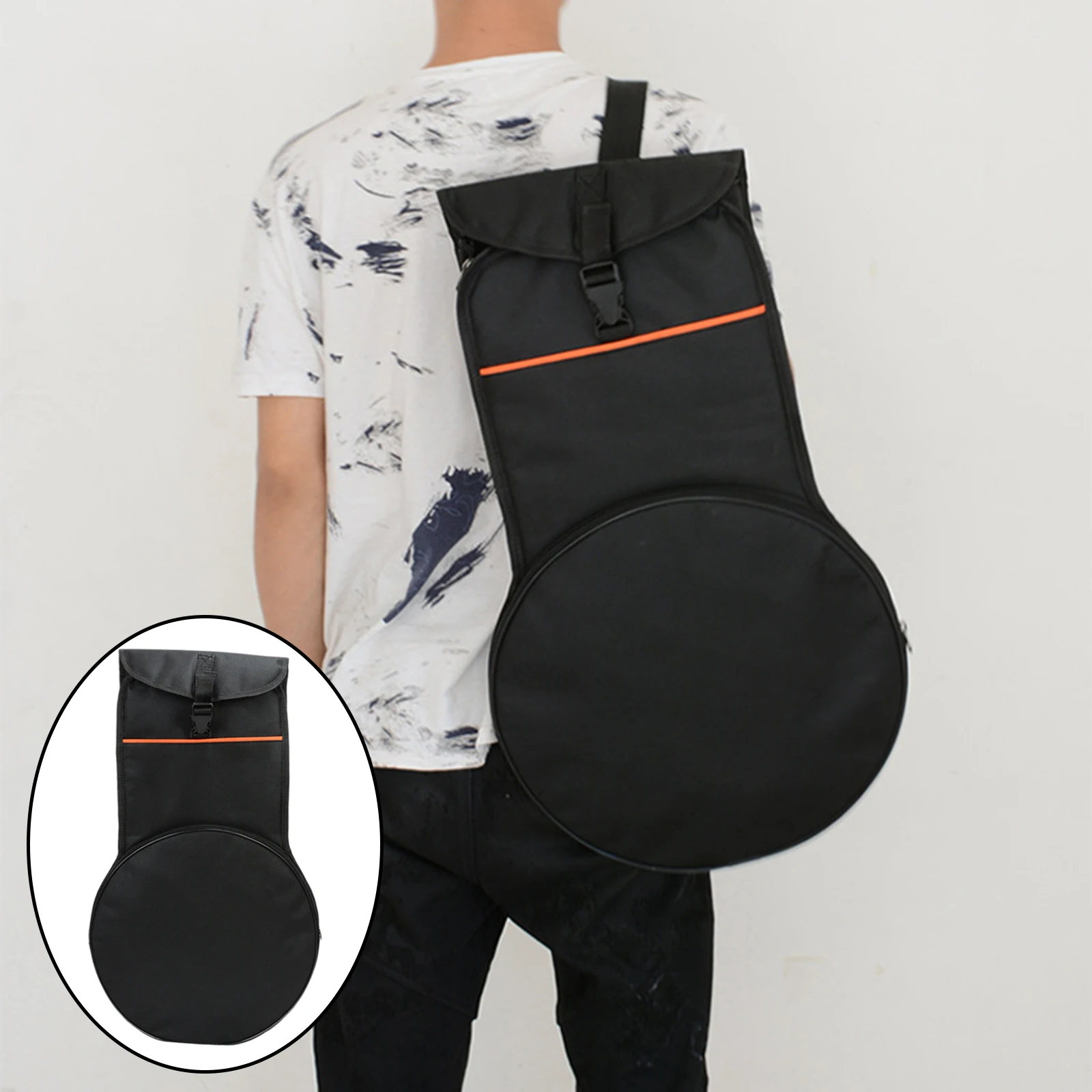 Oxford Cloth 12 Inch Dumb Drum Bags Drum Pouch Storage Bag Shoulder Bag Partition Design with Zipper Wear-resistant Accessories