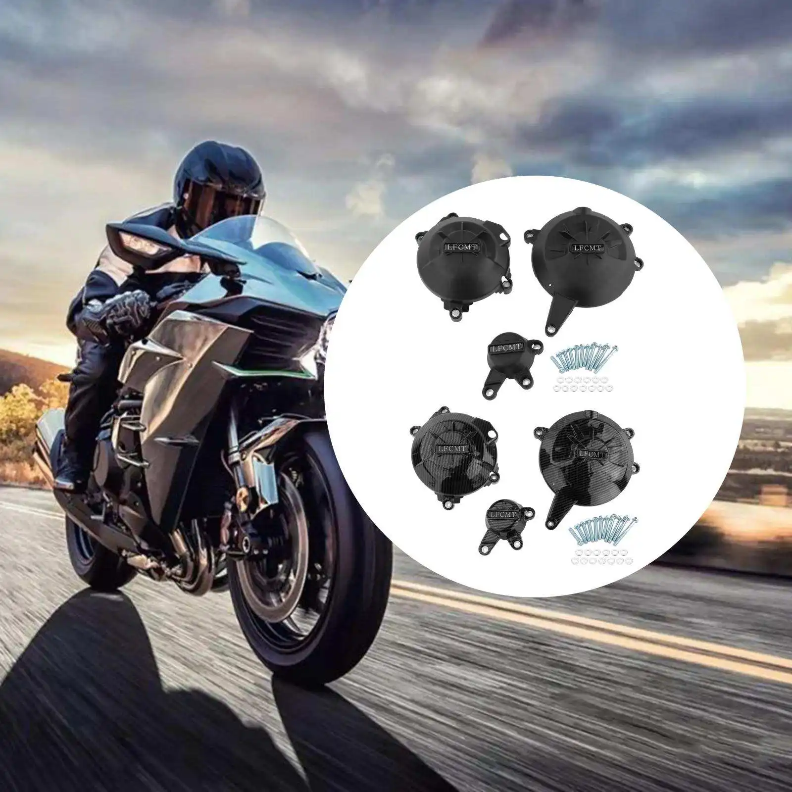Engine Cover Protection Case Engine Covers Protectors for Kawasaki Z650 2017-2021 Motorbike Accessories Protection Parts