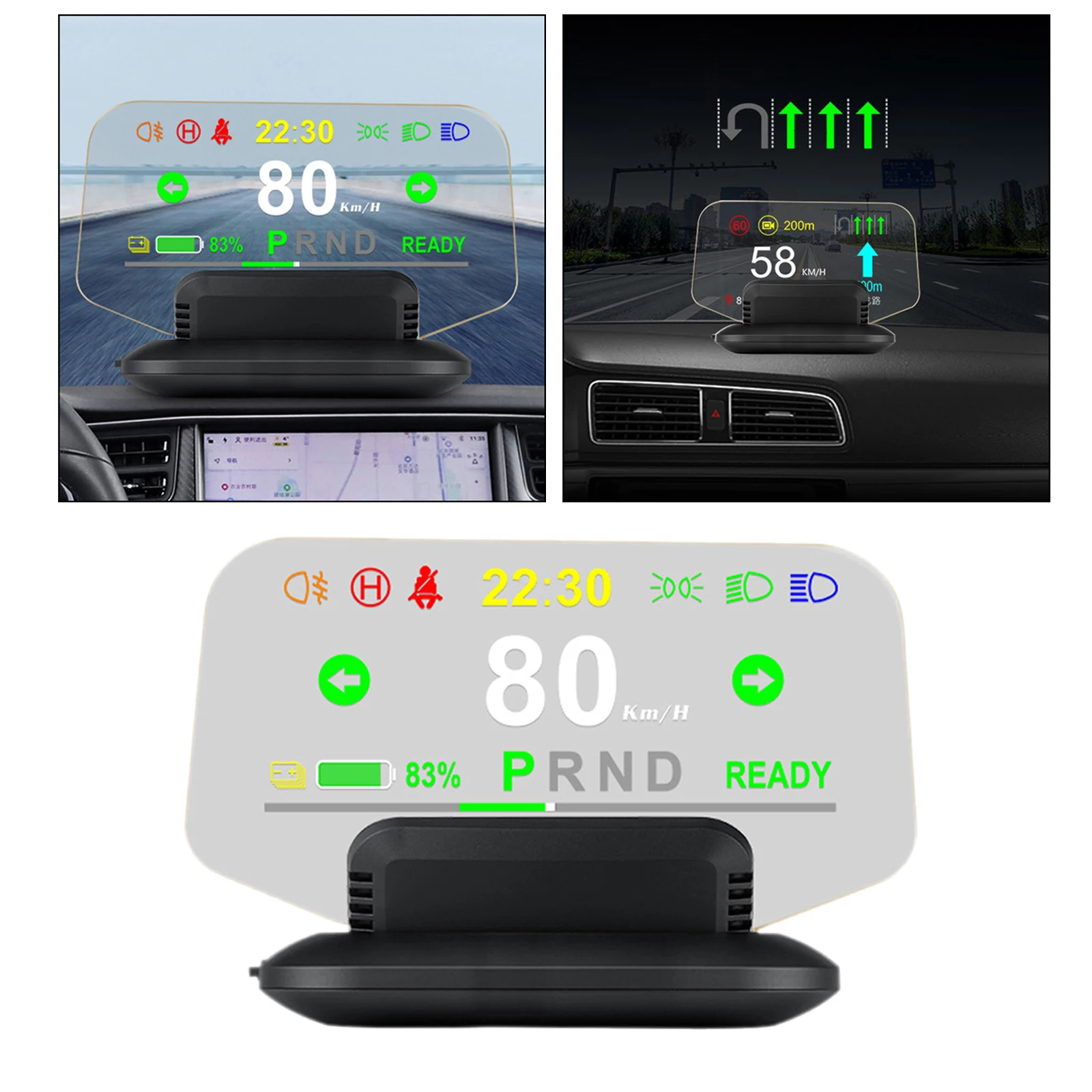 Car Digital HUD Head Up Display Speedometer w/ Clock For Tesla Model 3