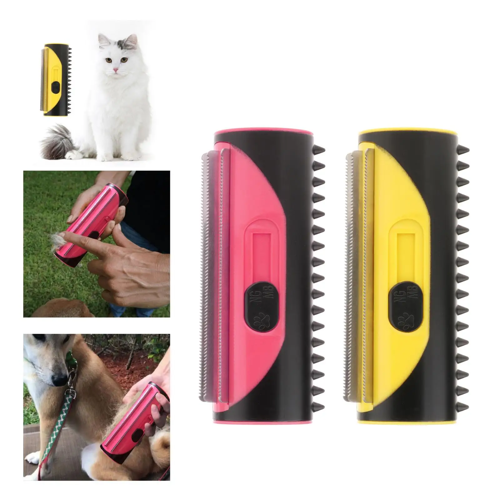 Pet Dog Cat Brush Slicker Grooming Self Cleaning Hairs Remover Comb