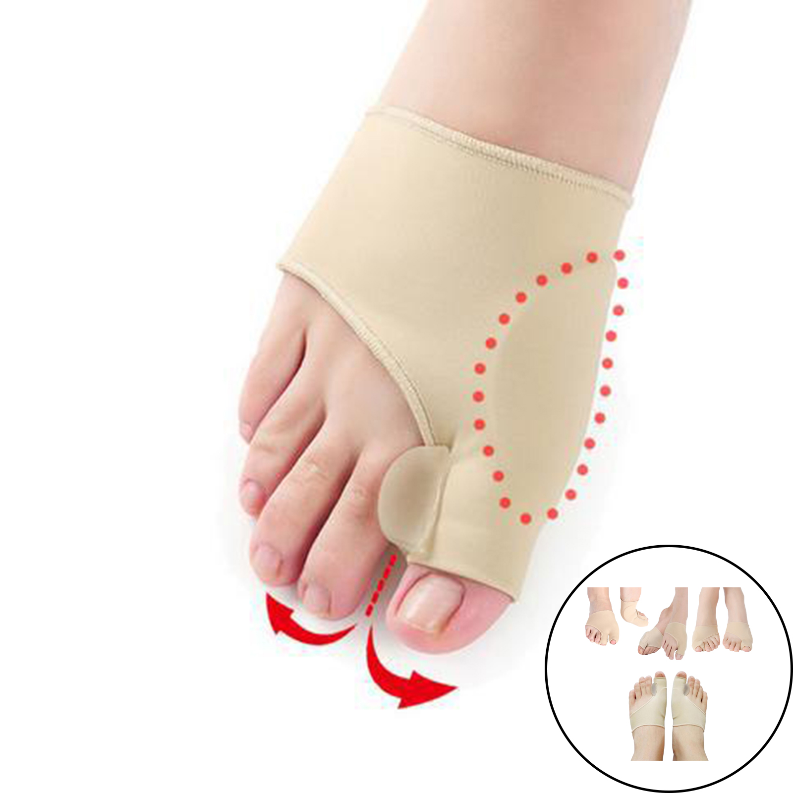 Bunion Corrector Spacer Spreader with Gel Toe Separator Toe Straightener Bunion Relief Sleeves, for Hallux Valgus Relief,