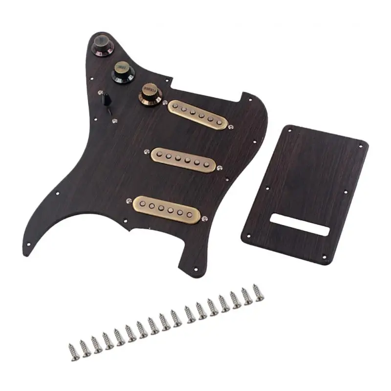 Prewired Loaded Alnico V Pickguard Set Rosewood For ST Guitar Pickups Metal