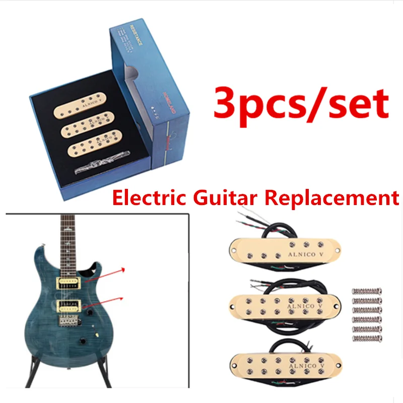 Durable Wired Alnico V Humbucker Pickups Plastic Cover N+M+B for  Electric