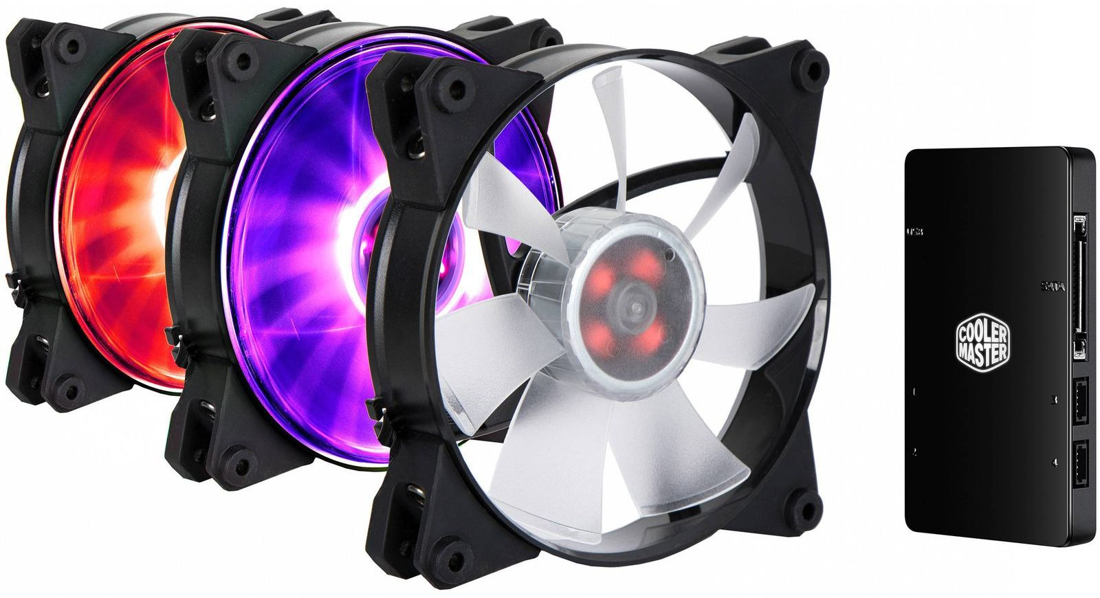 Вентилятор Cooler Master CPU Cooler MasterFan Pro 120 Air Pressure,120mm,  4-Pin (PWM), RGB, 3 pcs + MFP RGB LED Controller | AliExpress