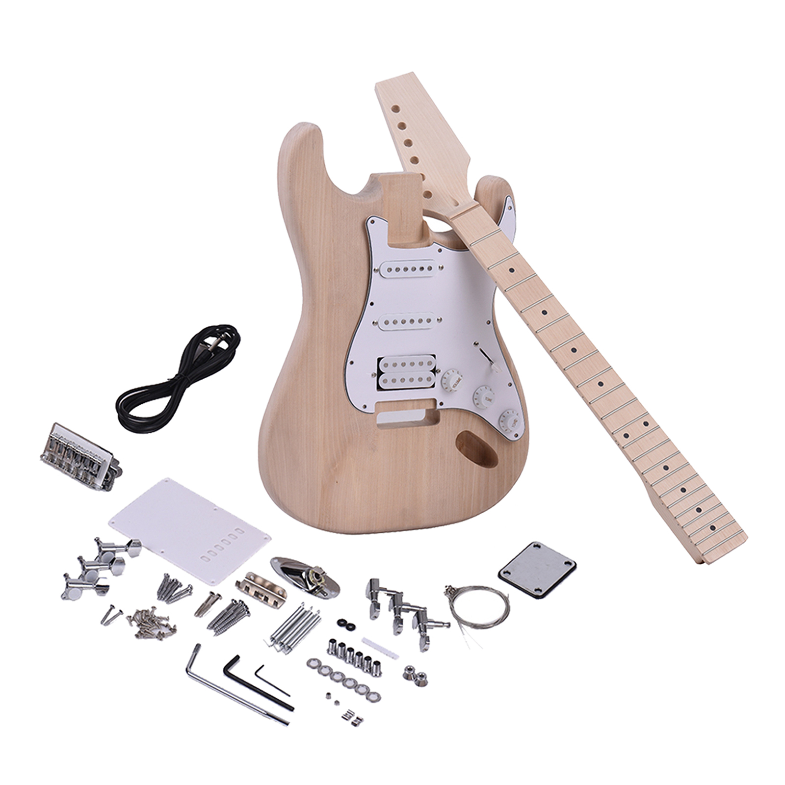 1Set Professional Unfinished DIY Electric Guitar Kit DIY Rosewood Fretboard