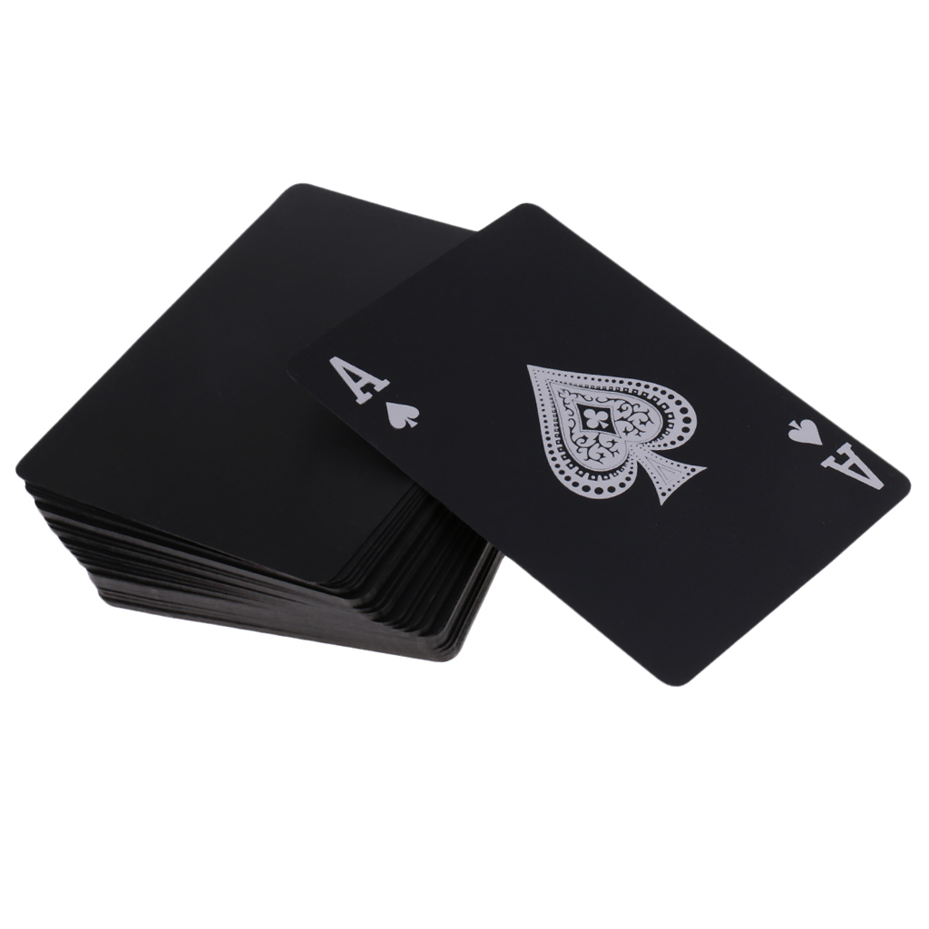 1 Deck Black Waterproof Plastic Poker PVC Playing Cards Game Pokers