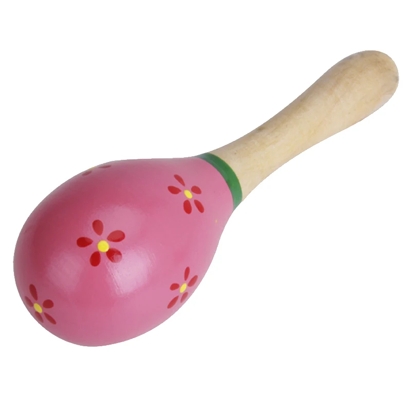 1pc Maracas Musical Instrument Toys Wooden Kids Educational Toys Gifts