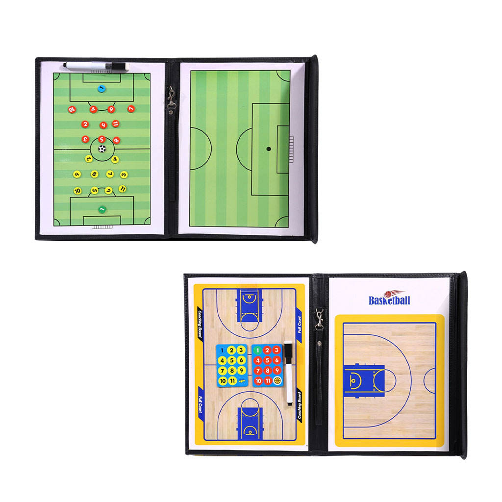 Portable Basketball Soccer Coaching Board Coachs Tactical Board Foldable Magnetic Tactic Training Tactics Clipboard