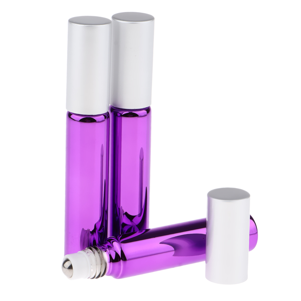 3Pcs Essential Oil Roller Bottles for Essential Oils & Massage Oil & Perfume & Lip Oil & Lip Gloss & Eye Cream Serums