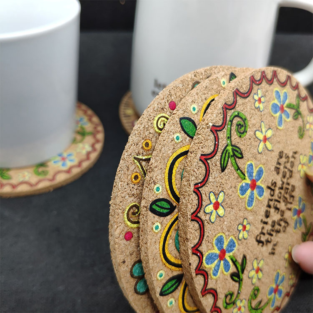 Drink Coasters Southeast Asia Tabletop Mats Stain Protection for Kinds of Mugs and Cups