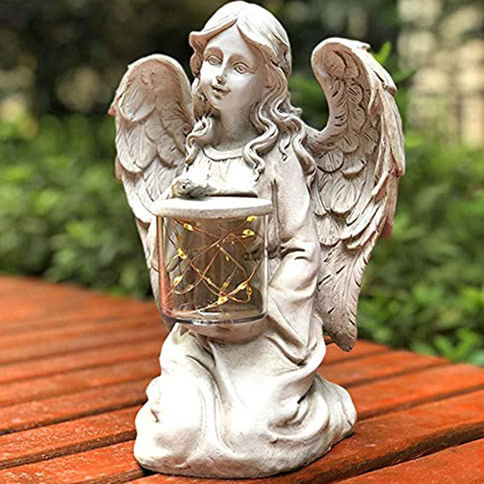 Kneeling Angel Statue in Resin Outdoor Decor Sculpture Collection