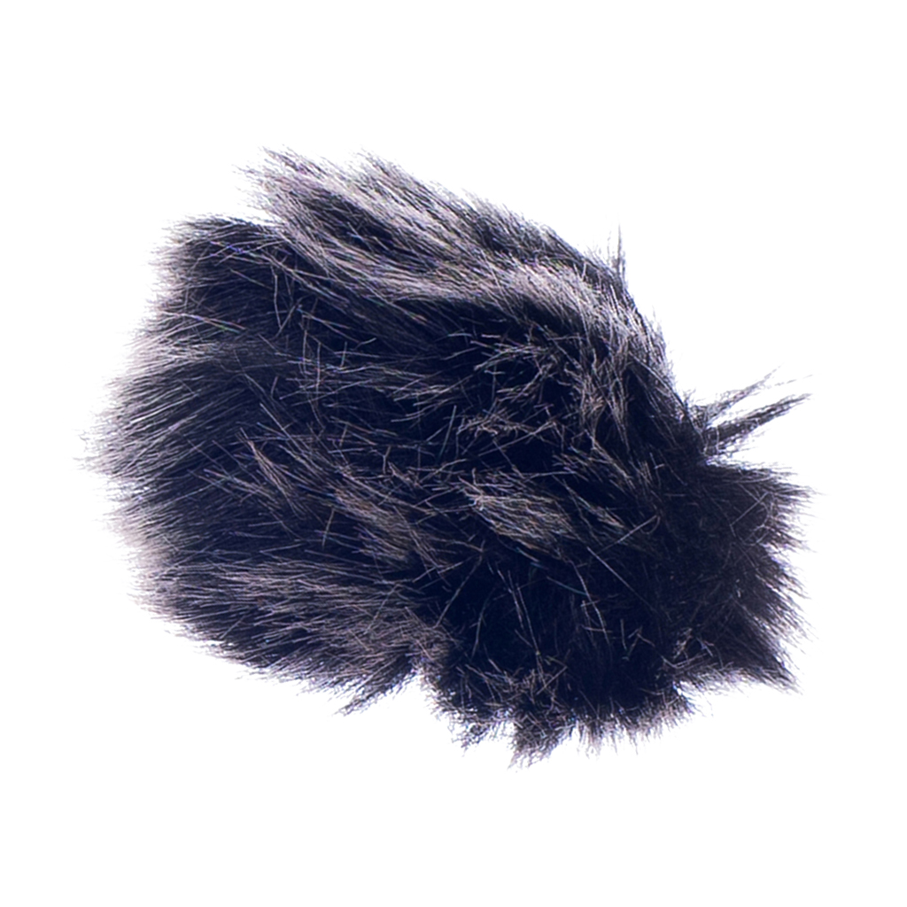 Black Artificial Fur Windscreen Windshield Wind Muff for Lapel Lavalier Microphone Mic 1.5mm Diameter