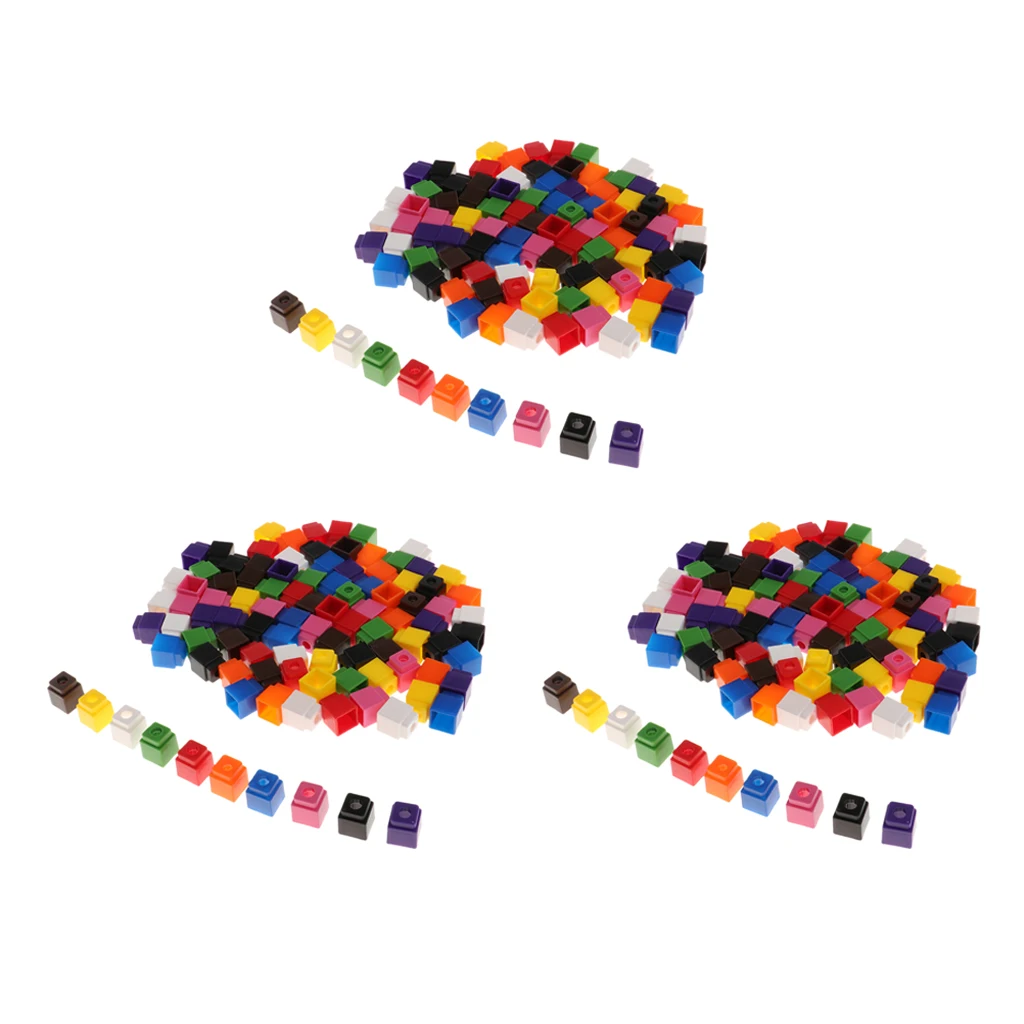 300x Linking Counting Cubes Snap Blocks Teaching Manipulative Math 4 Colors