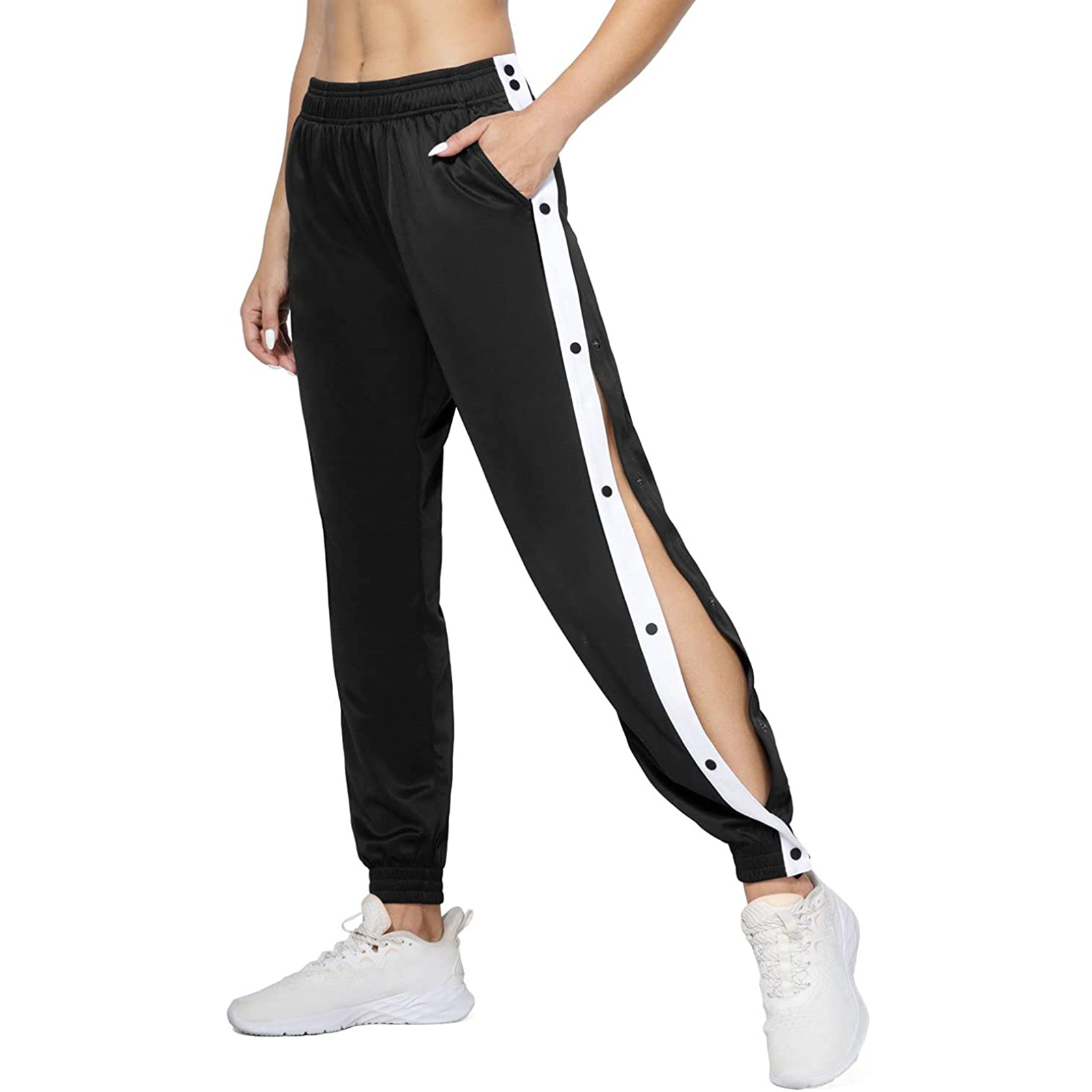 cintura elástica joggers calças correndo fitness ativo workout calças com bolsos