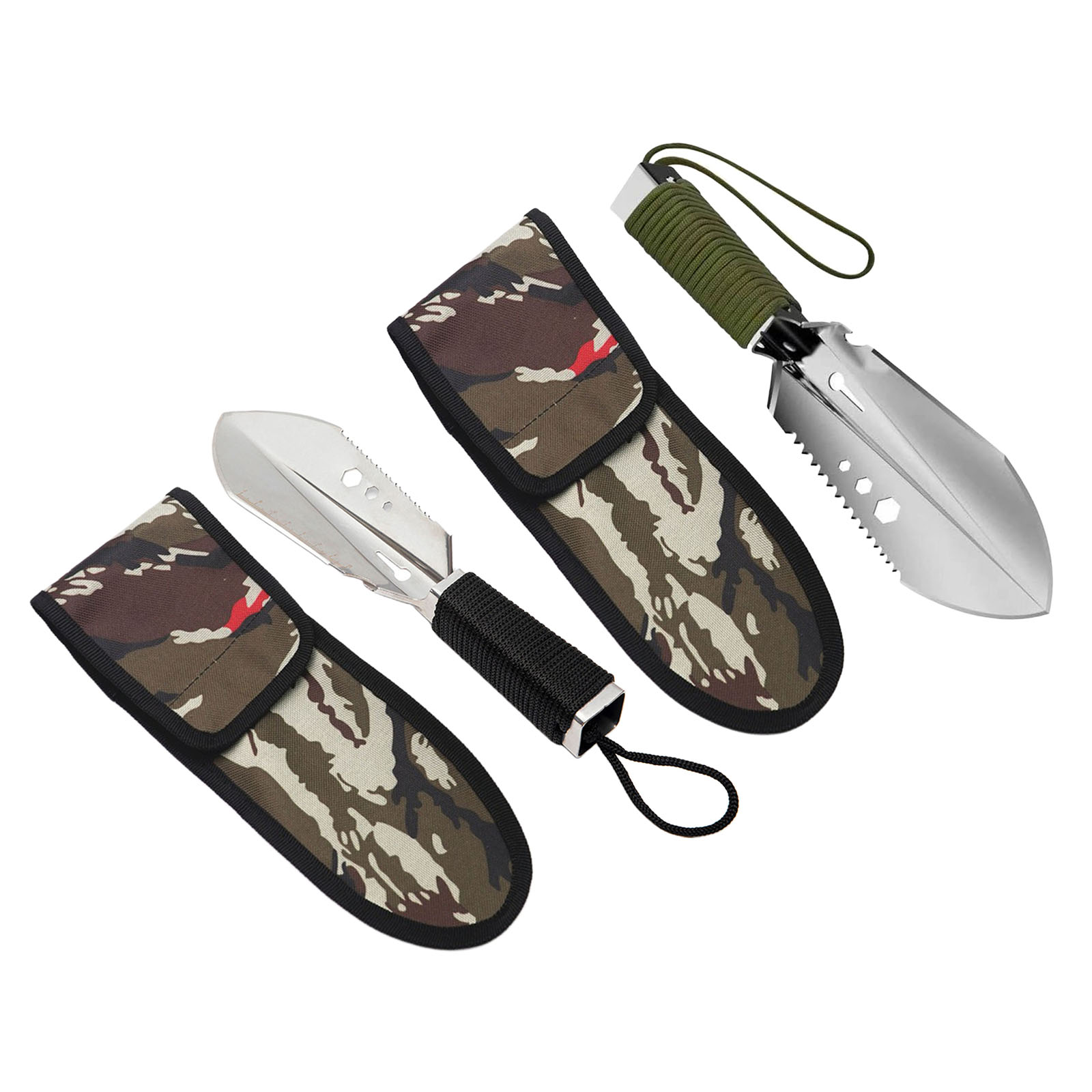 Multi Functional Garden Shovel Sawtooth Hex Wrench Digging Trowel Knife Spear Garden Bonsai Spade Tool 6 in 1 Multi-functional