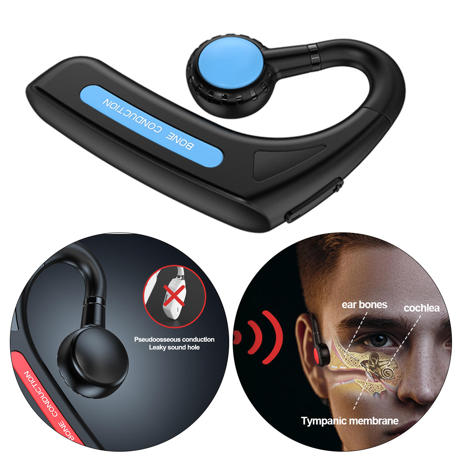 Bone Conduction Headphones 170mAh Ear Hook Style Headset Earphone NFC Function Earbuds Waterproof for Driving Swimming Fitness