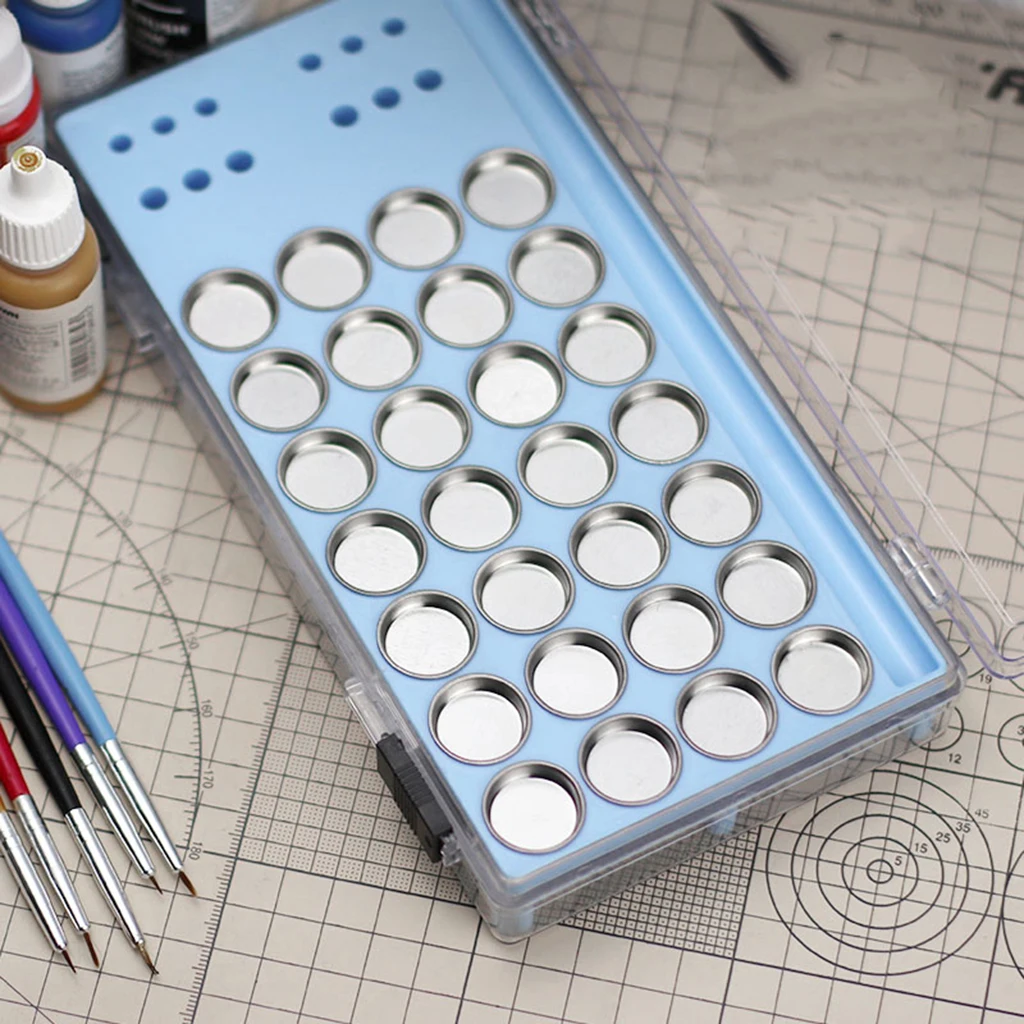 Soldier Model Paint Palette Case Storage Box DIY Brush Painting Accessories