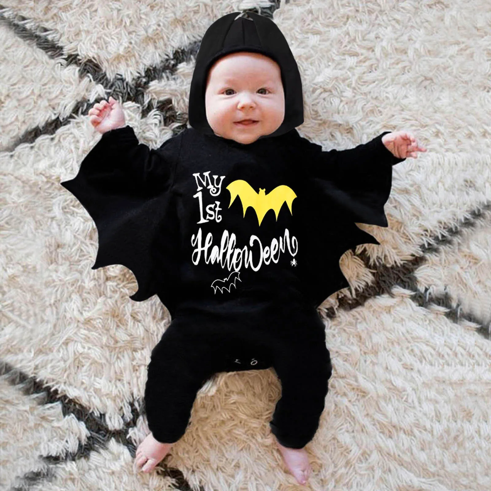 Newborn Baby Boy Girl Clothes Batman Hoodies Infant Romper Jumpsuit Clothes 