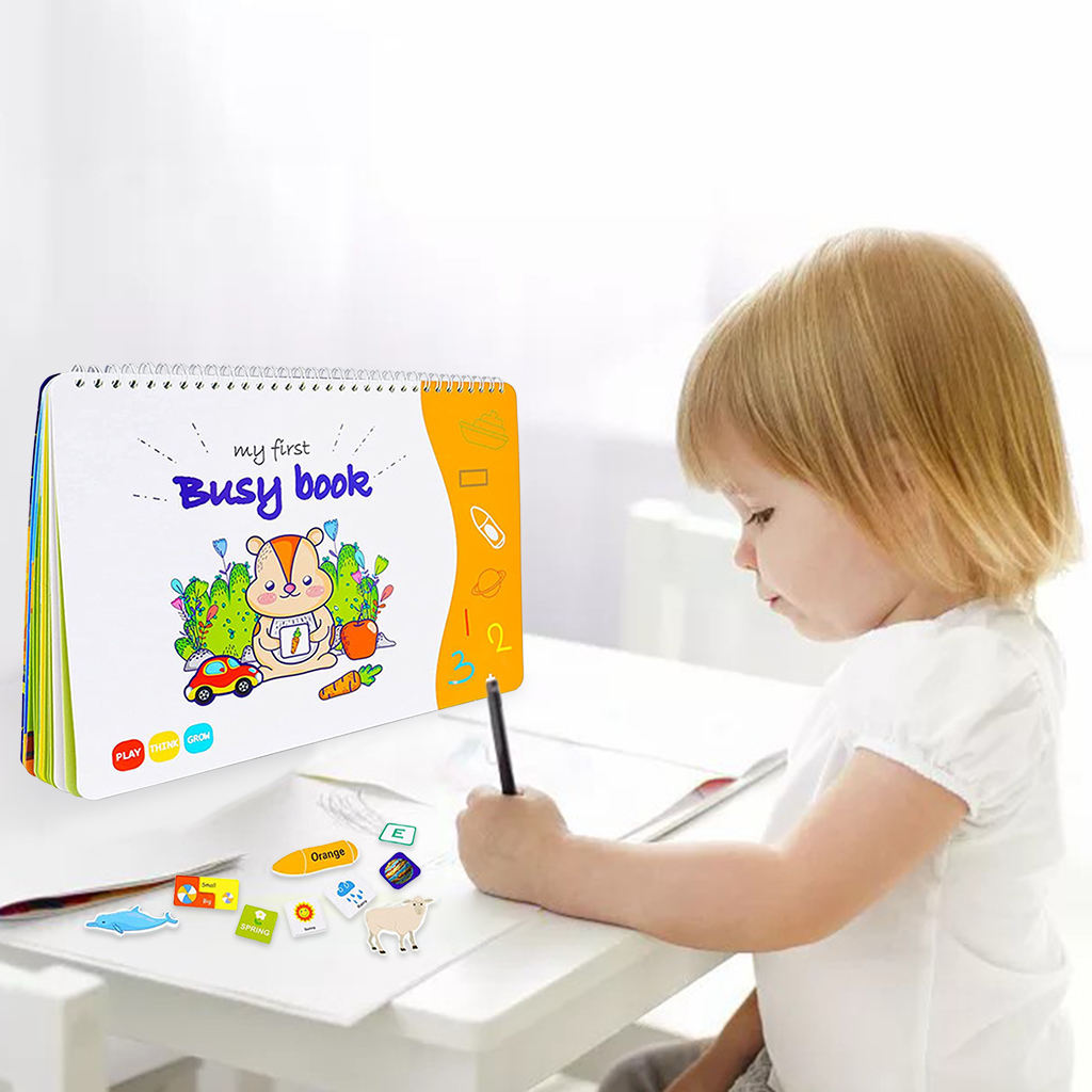 Kids Busy Book Educational 12 Pages Developing Puzzle Activity Book Toys for Toys Gifts Kids Children Baby Toddlers Boys Girls