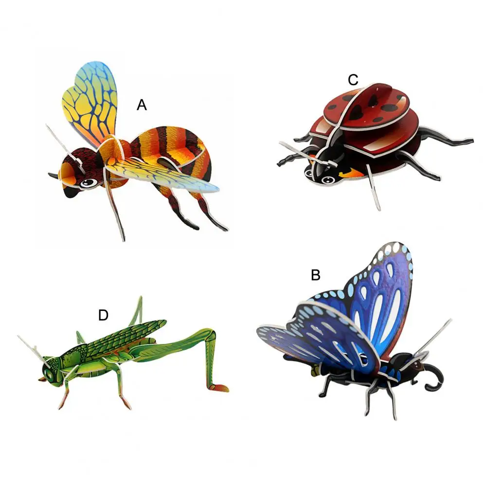 Ant diversión segura fácil colorido 2 X Insectos Rompecabezas 3d: Mariposa Mantis 