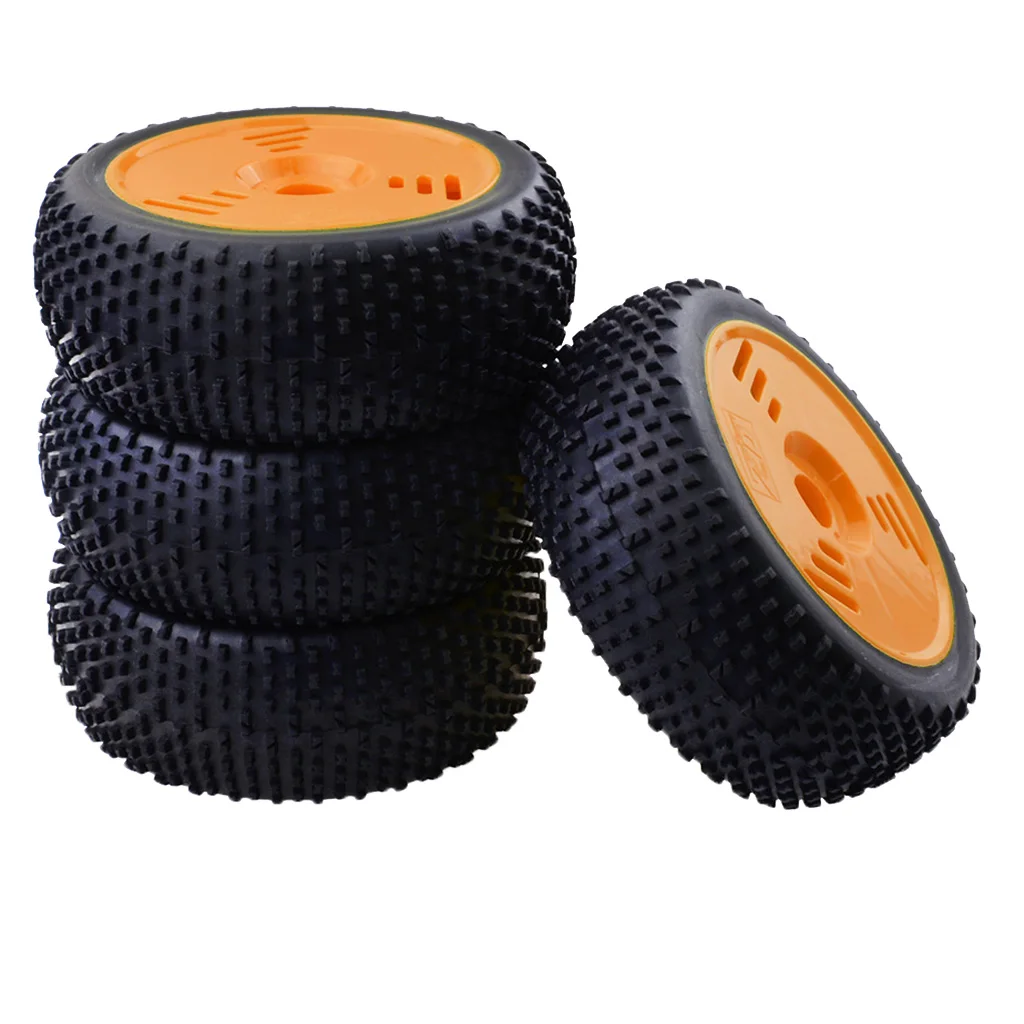 4x Rubber Tires & Wheels 17mm Hex For 1/8 Team Losi  FS RC Car Buggy