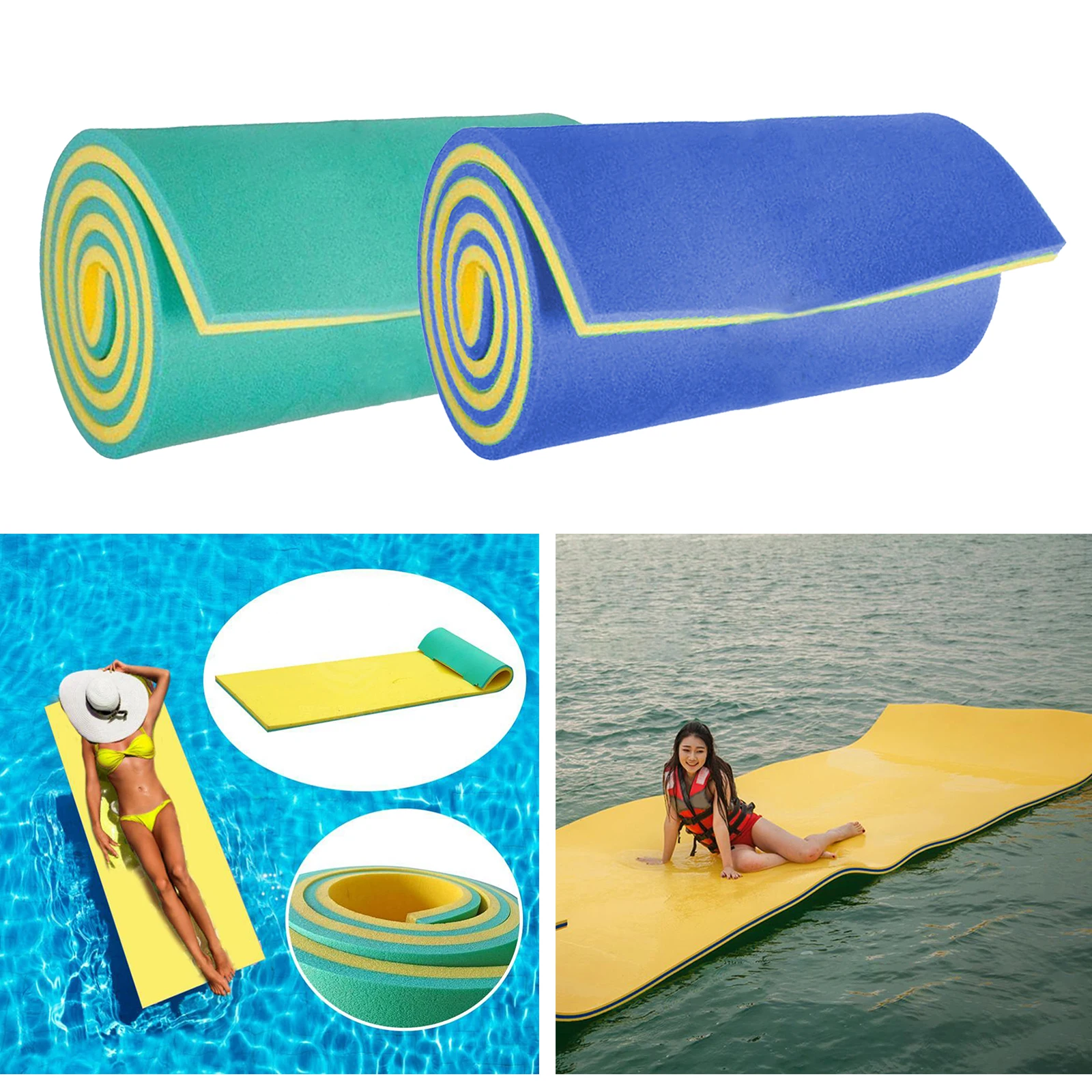 2-Layer Water Float Mat River Floating Pad Kids Bed Oasis Game Floater Toy