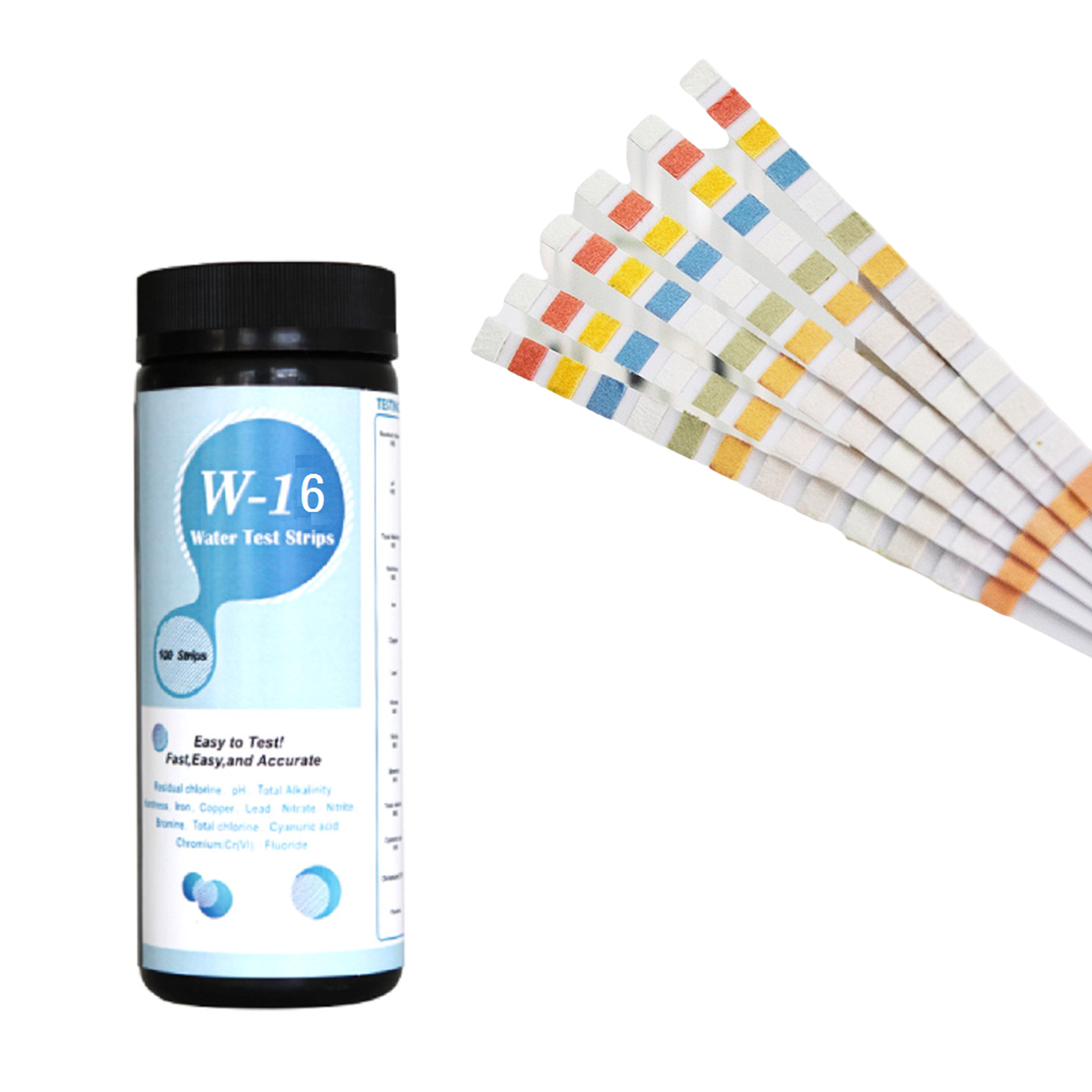 50 Strips 14 in 1 Test Strips Swimming Pool Spa Reagent Strips for Water pH Chlorine Alkalinity Bromine Hardness Tools