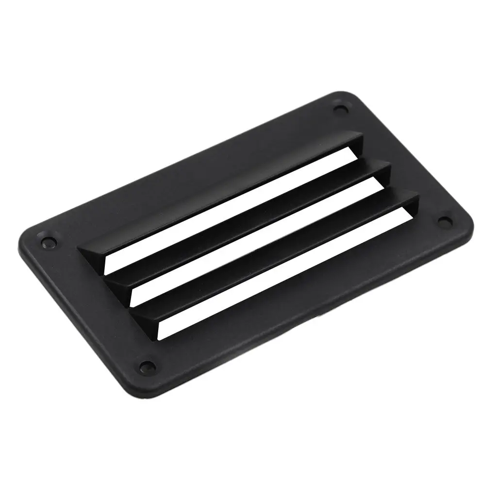 ABS Plastic Stamped Louvered Vent for Marine Boat Yacht Caravan - Rectangular - 14x7.9cm / 5.51''x3.11'', Black