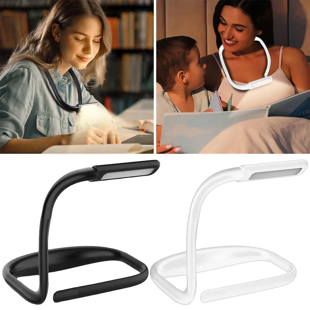 Flexible Handsfree Reading Lamp 3 Colors Neck Reading Light for Camping Repairing