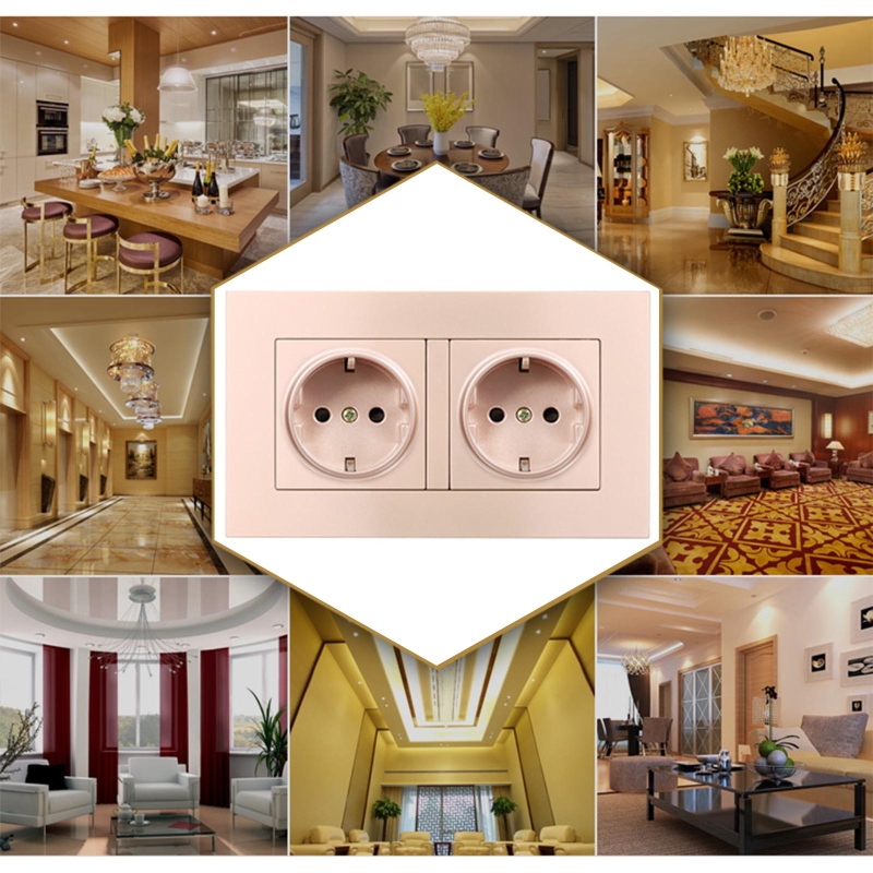 Modelo de Plugue da ue Tomada de Parede Tomada de Energia para o Quarto Estar do Hotel Elétrica Interior Substituível Painel Quatro Furos Sala 146 8 furos tomada de energia para o quarto sala estar do hotel