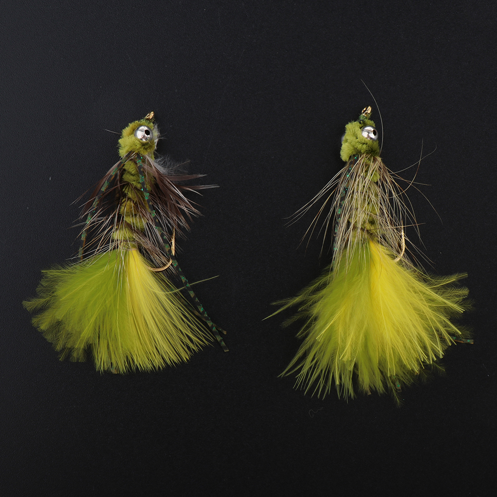 2 Pieces Hand-tied Fly Fishing Lures Nymphs Streamers For Bass Trout Fishing