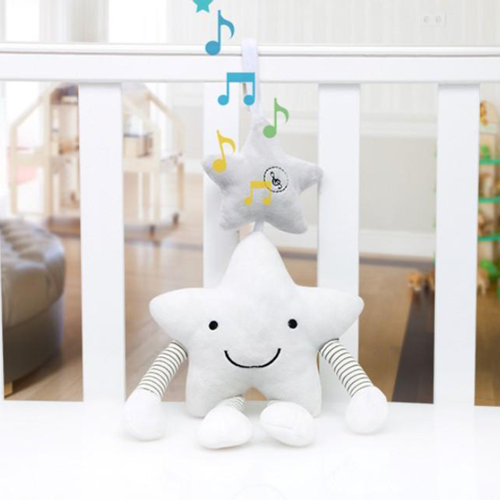 Baby Crib Pram Cartoon Hanging Rattle Stroller Bed Pushchair Hanging Windchime Toy for Kids Early Development