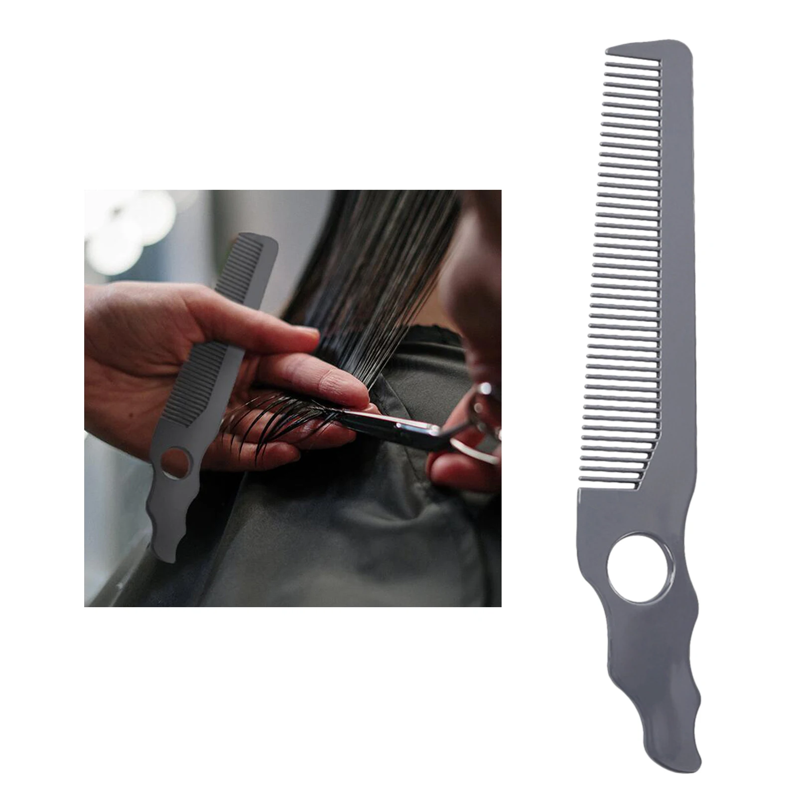 Professional Curved Hair Clipping Cutting Comb Hairdressing Barber Haircut Combs for Women Men Round Hole Design