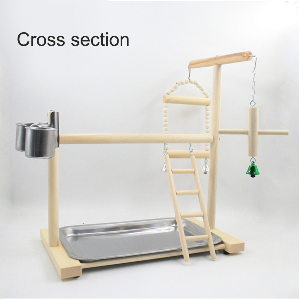Parrot Play Stand with Feeder Cups Toys Bird Swing Hanging Ladder Cockatiel Playground Bird Perches Playpen Accessories