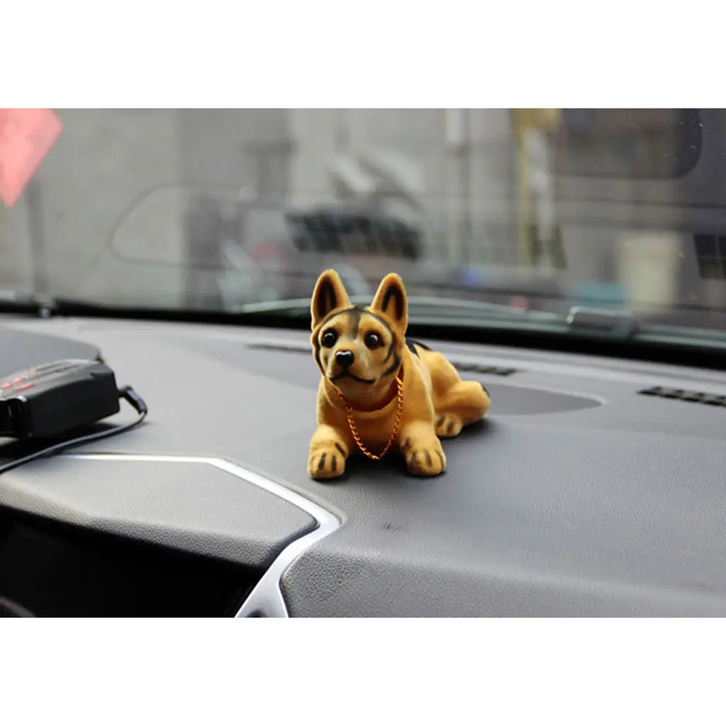 Bobbing Head  Dog Auto Car Dashboard Decors Toy Figurine, 6.6 x 3.2 x 3.9 Inch