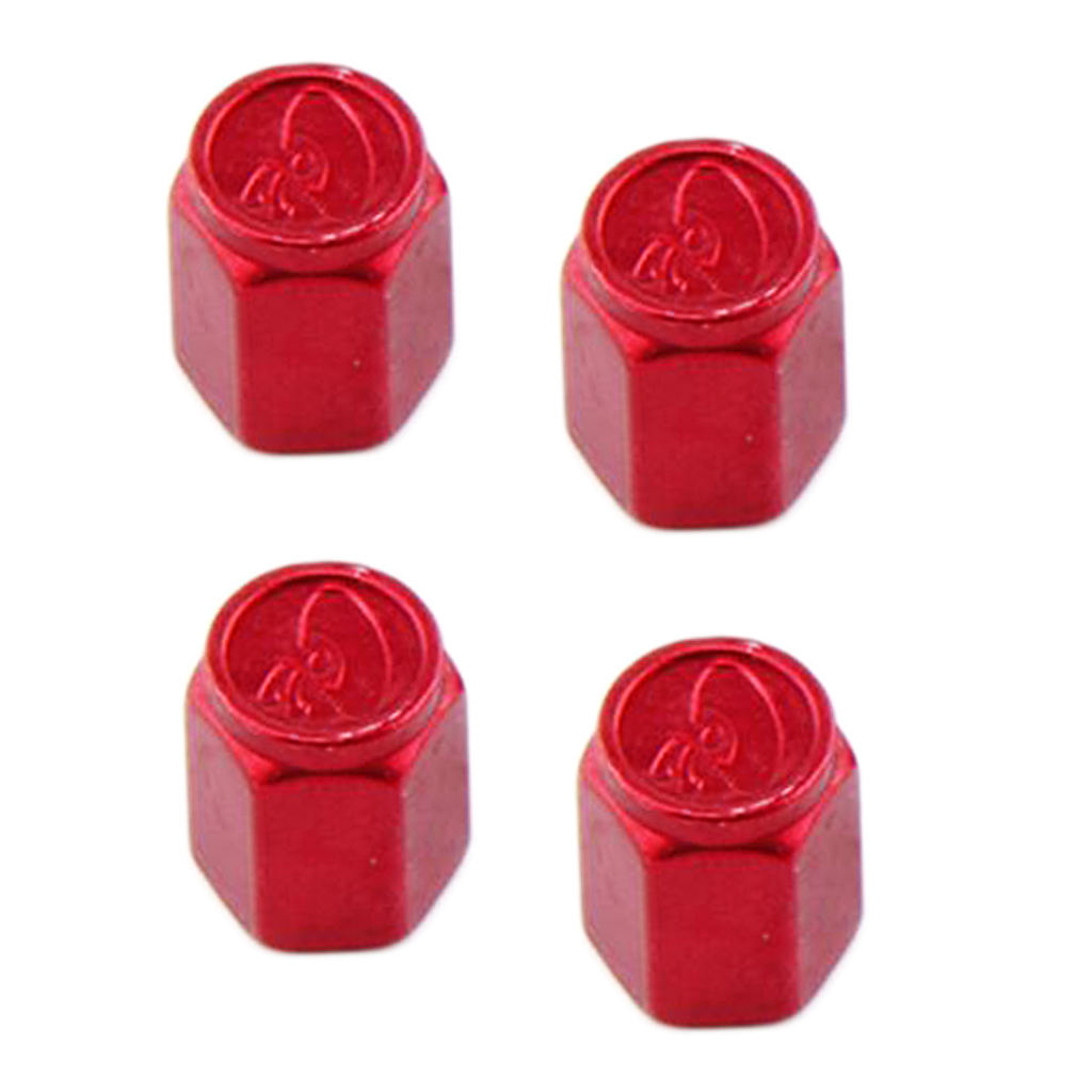 4 Pieces Alloy Tire Stem Valve Caps Dust Cover for Car Motorcross ATV - Red