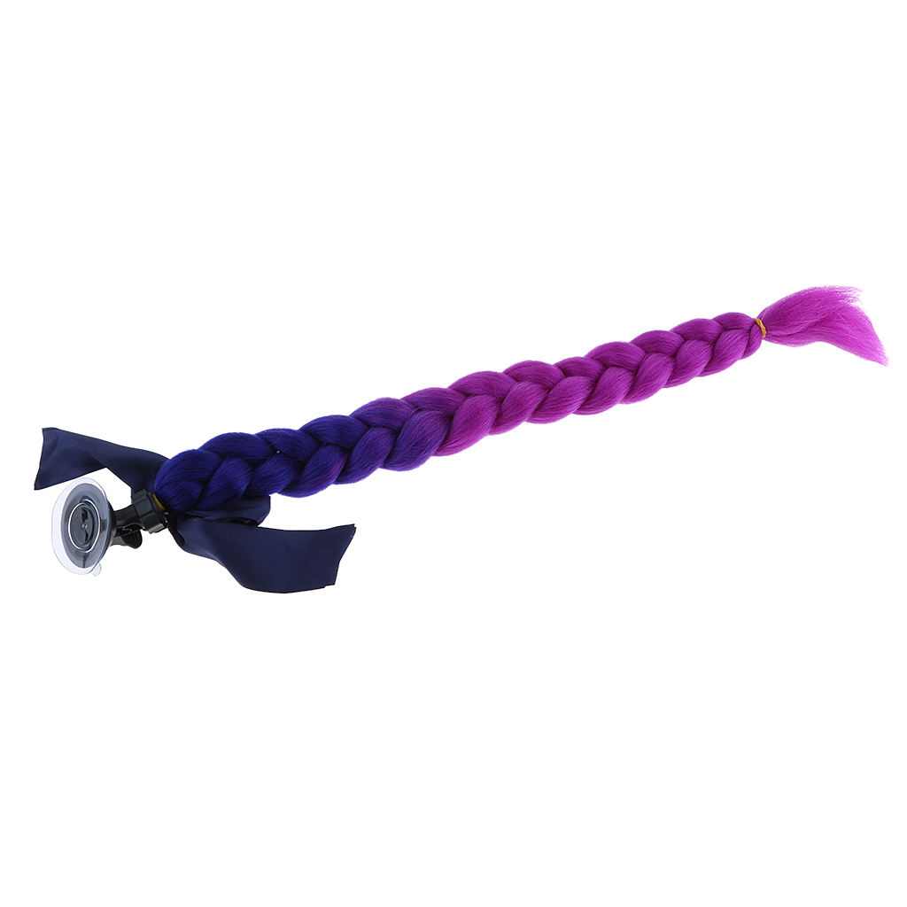 1pc 60cm/23.6'' Helmet Hair Braids Bike Helmet Pigtails Ponytail for Motorcycle