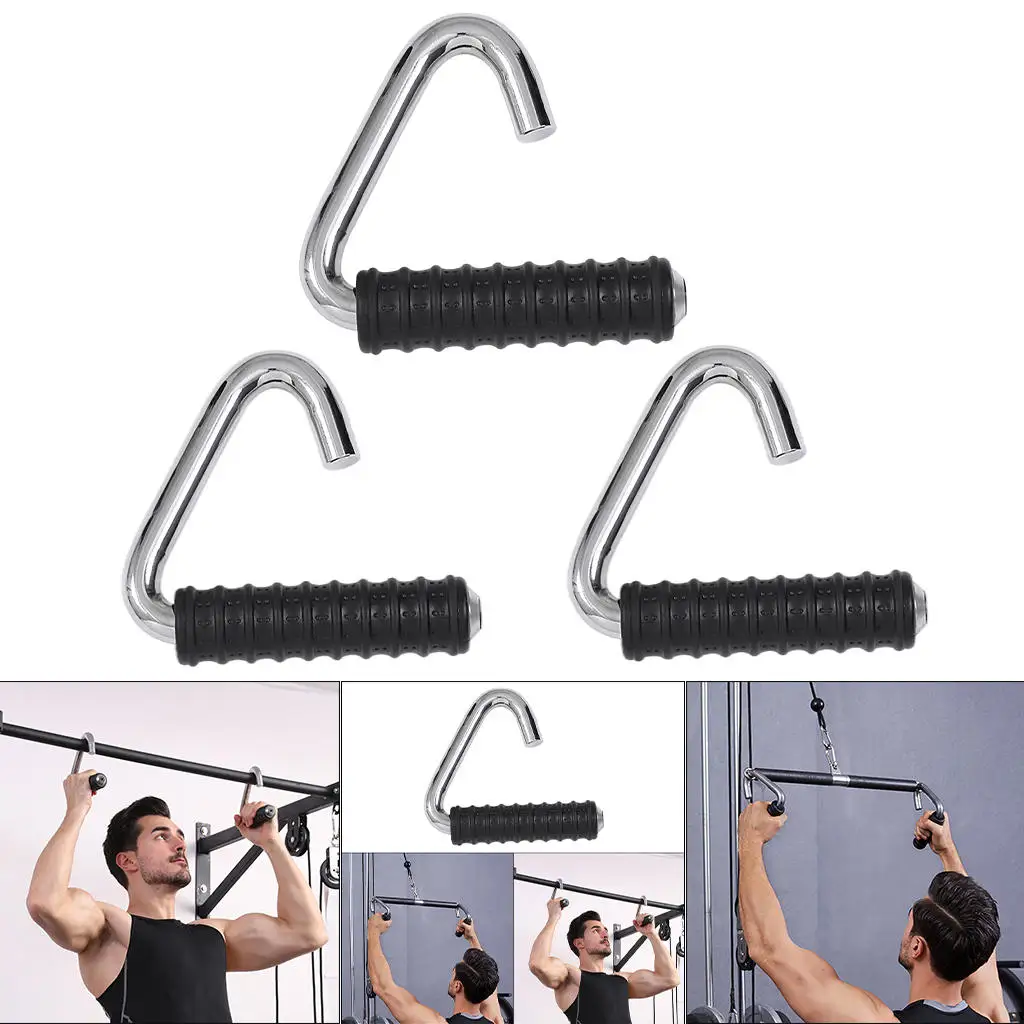 Metal Resistance Band Handle Hook Handle Grip Cable Machine Attachment Strength Training for Gym Workout Exercise Fitness