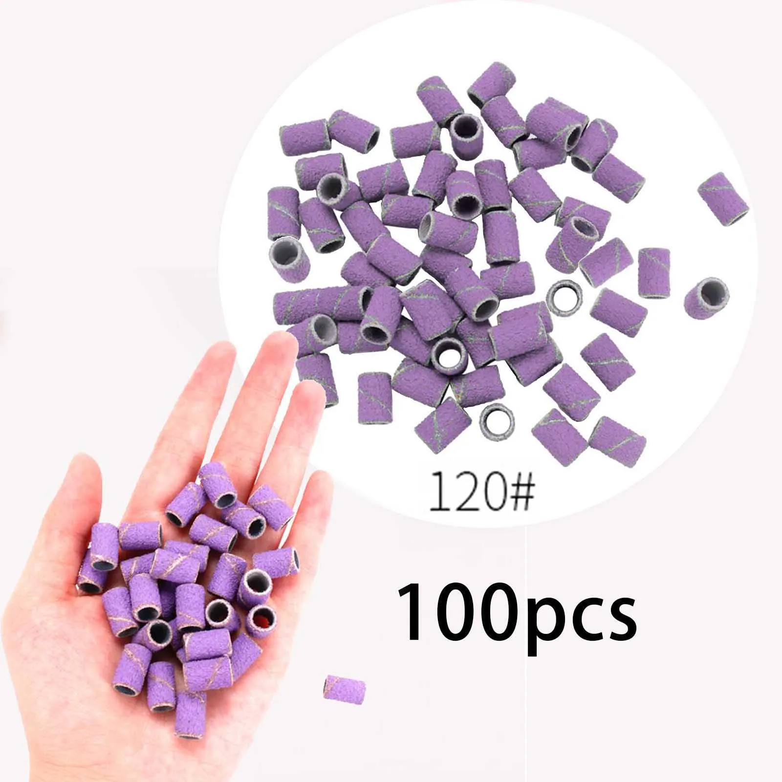 100Pcs/Pack Sanding Bands Nail UV Gel Polish Removal Electric Nail Drill Bit Accessories for Manicures Nail Art Tool