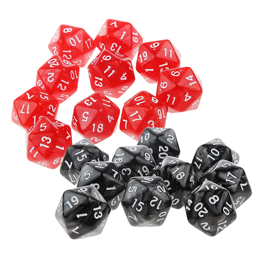 20Pcs 25mm Twenty Sided Dice D20 for Playing Dungeons D&D TRPG Game Toy Gift Parties Board Game Polyhedral Dice