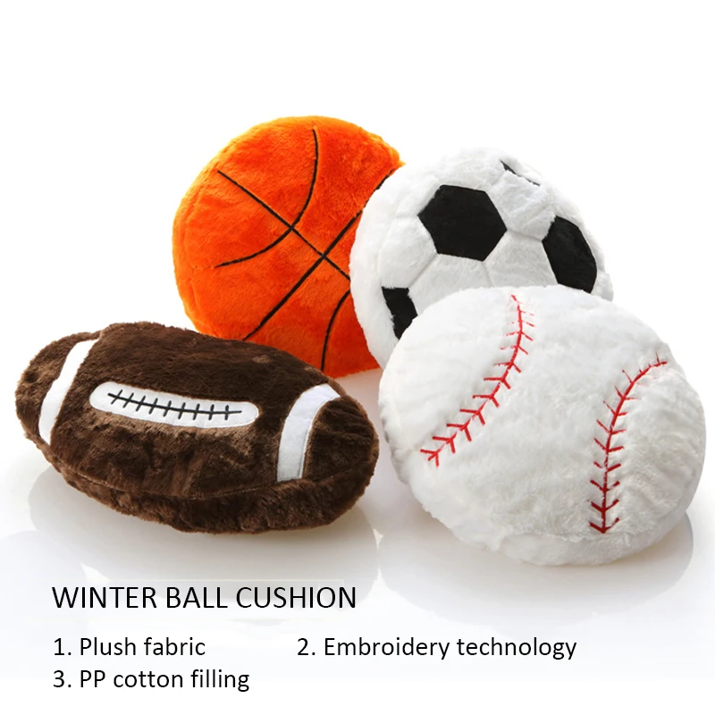 Creative Football Cushion Pillow Winter Plush Summer Breathable Fabric Gift For Boyfriend Birthday Fans Gift Home Decore
