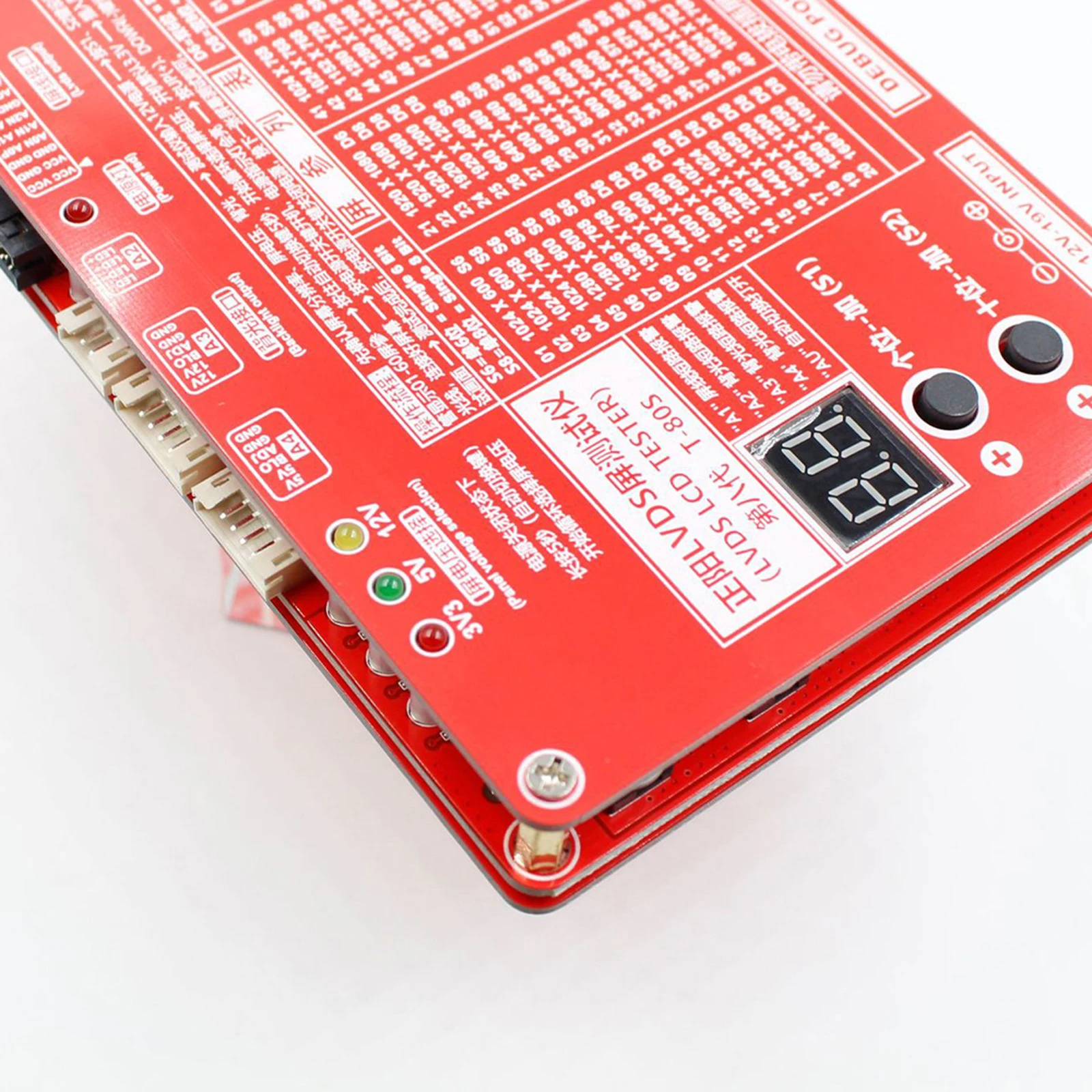 T-80S Panel Test Tool for TV Laptop Repair + 14pcs Screen Cables with EU Power Adapter and Multimeter Probe