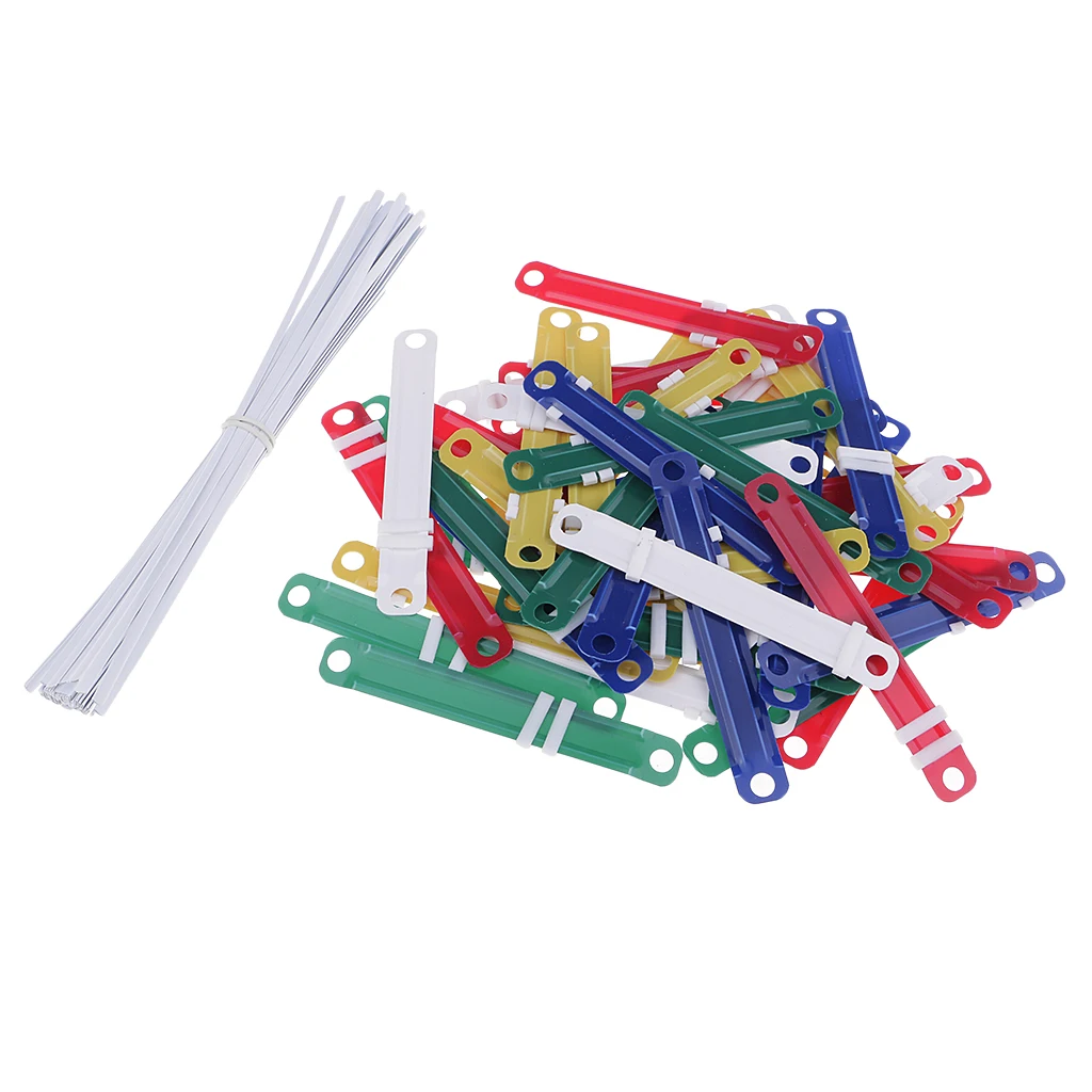 50pcs Plastic Binder Clips File Document Binding List Components Stationery