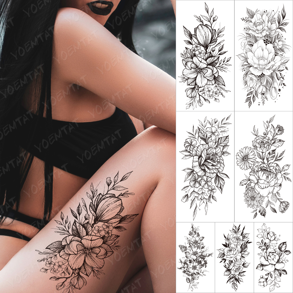 Best of Sexy Flowers Waterproof Temporary Tattoo Stickers Jasmine Tea Lily Durable Wedding Party Tattoo Women Men Fake Sleeve Tattoos Reviews & Tips