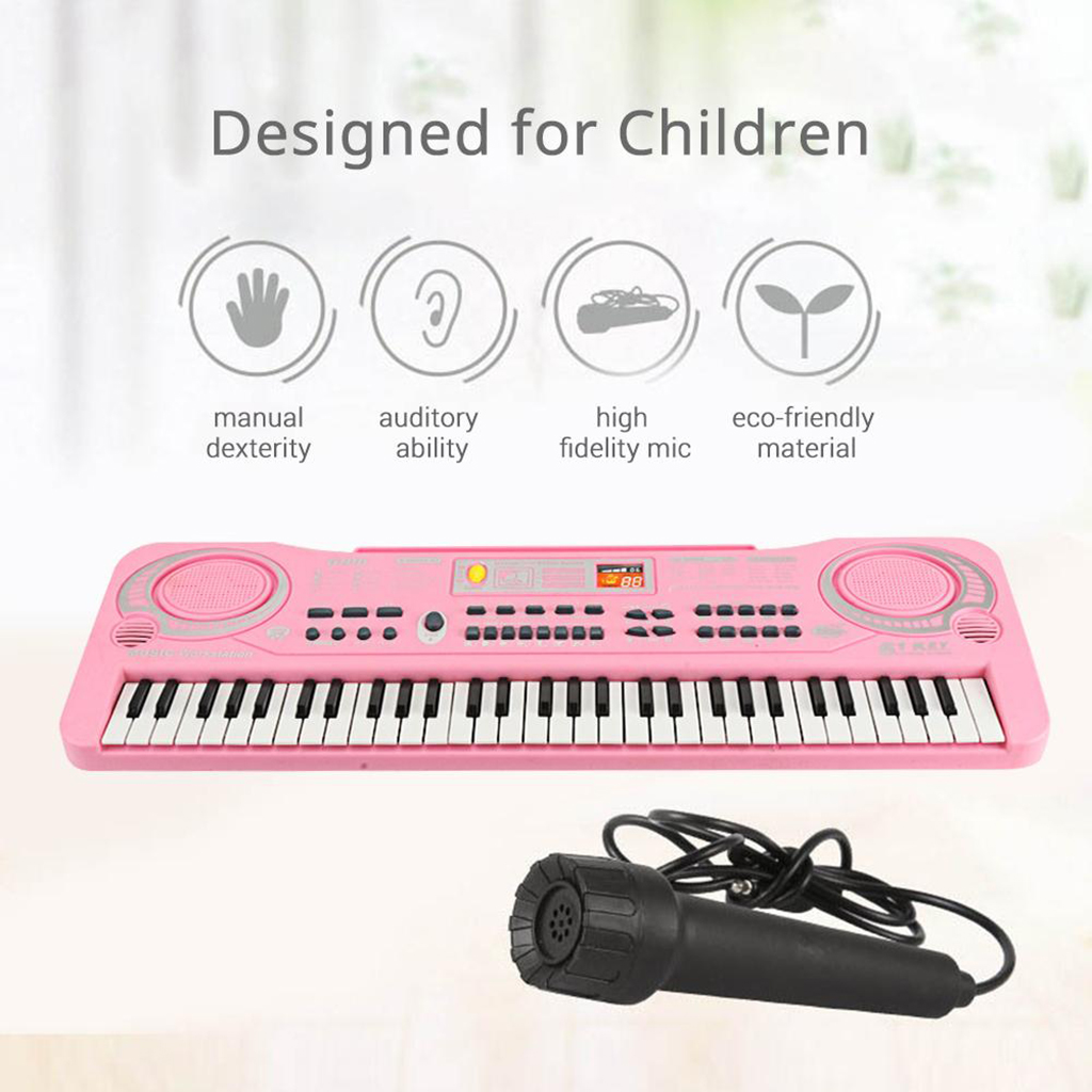 61 Keys Electronic Organ USB Keyboard Piano Toys with Microphone for children Kids