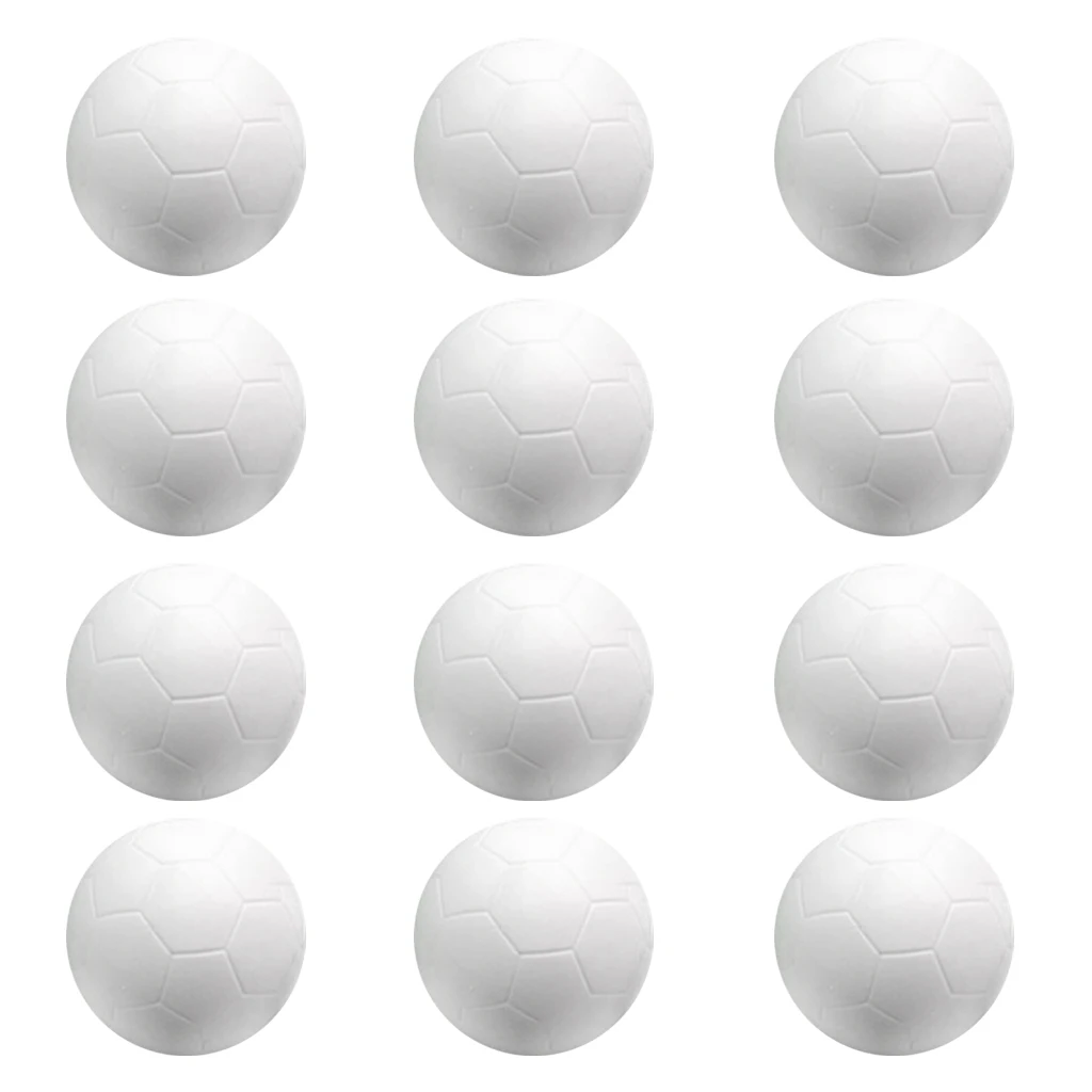 12pcs 32mm White Mini Soccer Balls Foosballs Replacement Table Football Balls Made form Environmentally Friendly Plastic