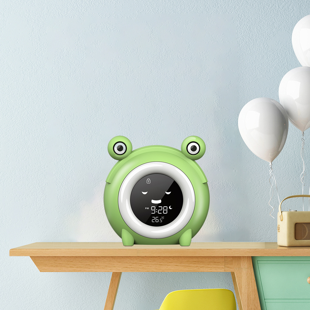 Frog Kids Alarm Clock 5-Sound Child Sleep Trainer Sound Machine Snooze Clock