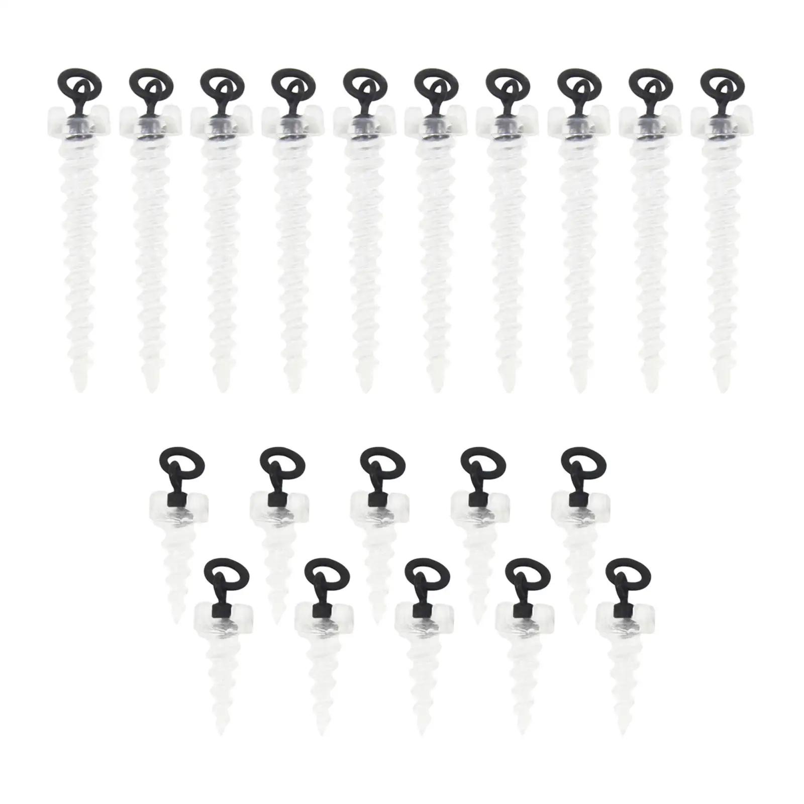 10 Pieces Boilie Screw Peg with Round Link Loop Swivels Stop Tool Hook Rig Fishing Gear 360  for Carp Fishing Grains Hook Stop