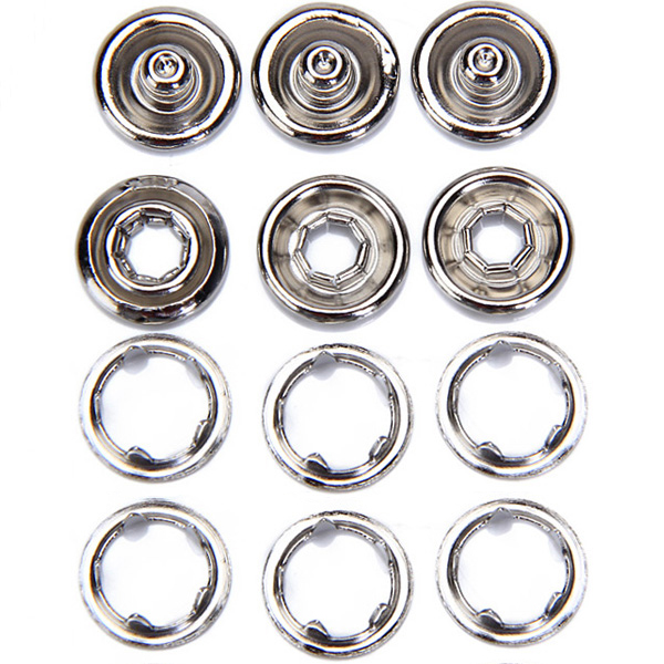 50 Sets Open-Ring Metal Snaps No-Sew Button Fasteners Studs DIY Scrapbooking Buckle Fasteners Press Button Sewing Accessories