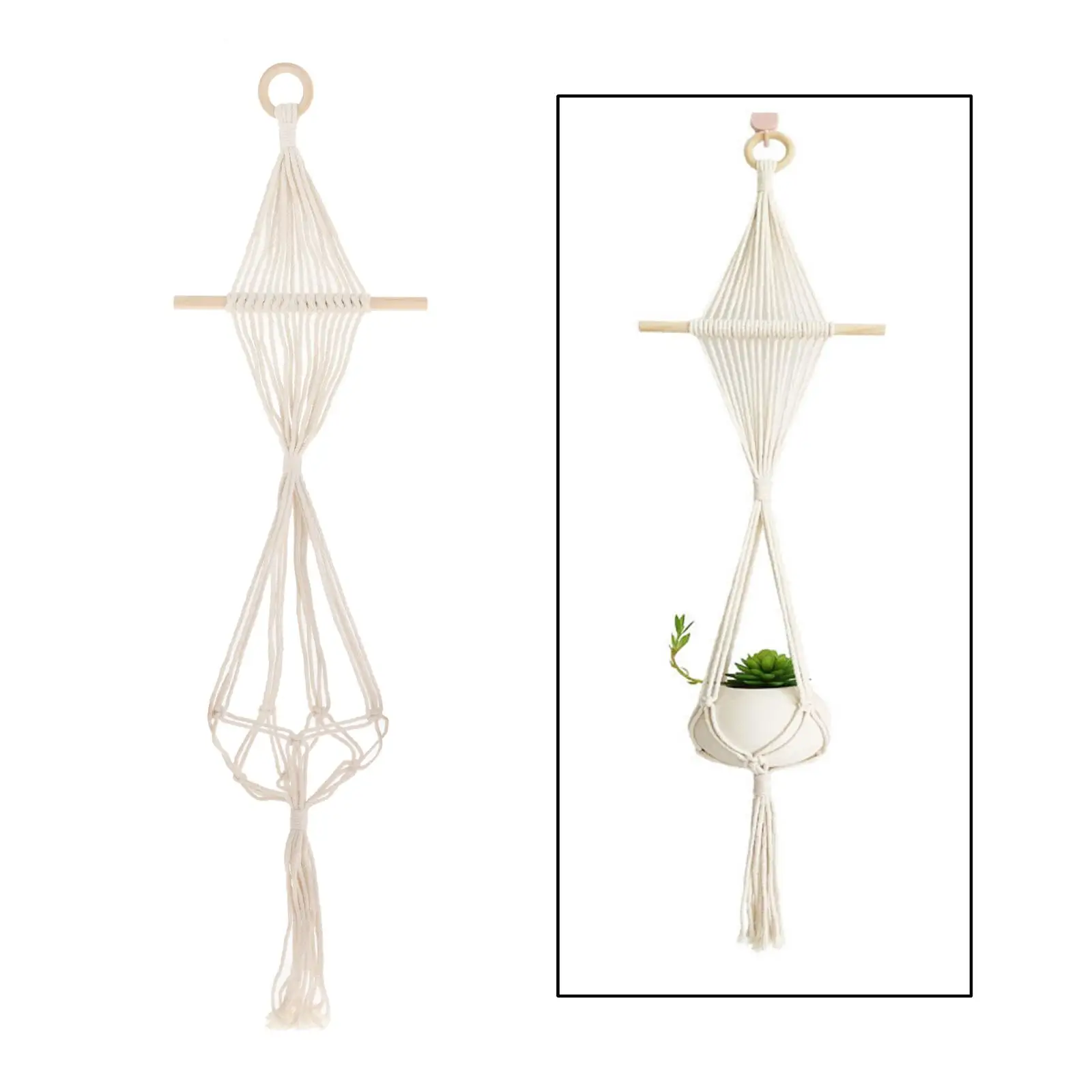 105cm Macrame Plant Rope Hanger, Baskets Flower Pots Holder Hanging Planter for Indoor Outdoor Balcony Decor Home Farmhouse